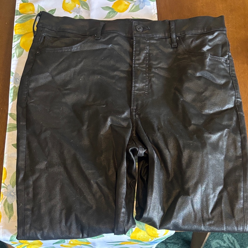 Express Black Faux Leather Skinny Pants